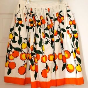Pinup Girl Clothing Orange print Jenny skirt